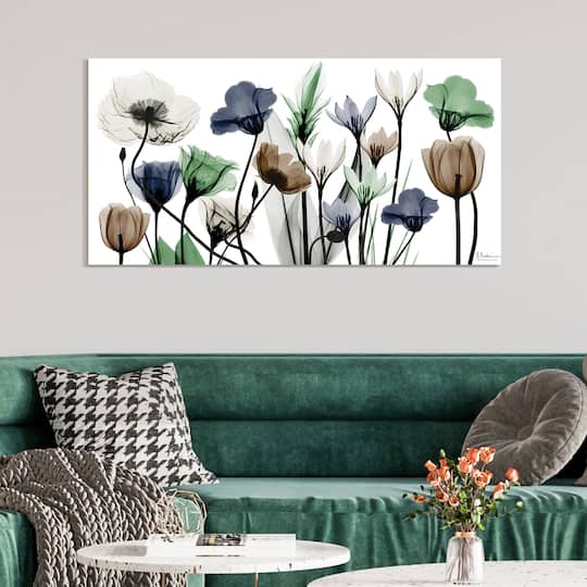 Empire Art Direct 24" x 48" Floral Landscape Frameless Free Floating Printed Tempered Glass Wall Art